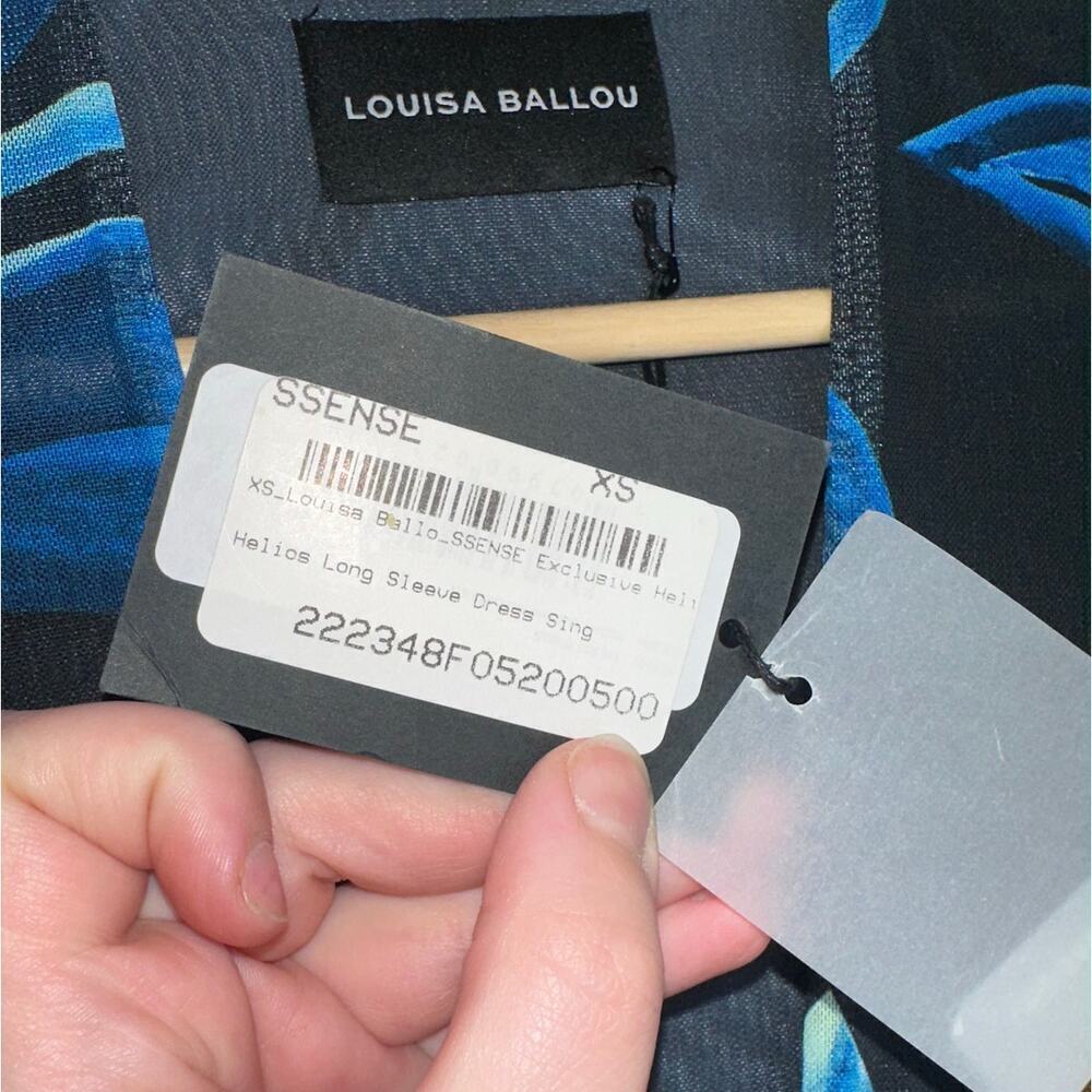 Louisa Ballou Nwt Helios Long Sleeve Mesh Mini Dress Blue, Red & Black Size Xs — image 4 of 8